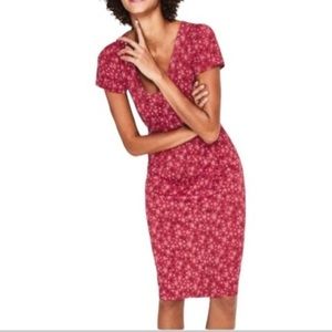 Boden Penelope Modal Cotton Jersey Midi Short Sleeve Dress Red Star NWT-12R